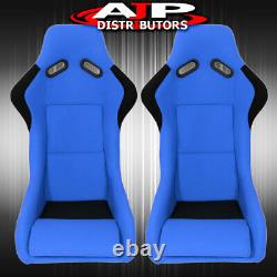 Spg Profi Style JDM Full Bucket Racing Automotive Car Seats With Slider Blue Cloth
