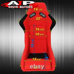 Spg Profi Style JDM Full Bucket Racing Automotive Car Seats With Sliders Red Cloth
