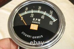 Stewart Warner 3 3/4 6 000 RPM Tachometer Vintage hotrod Rat Rod drag race car