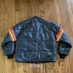 VTG Simpson Mens Puffer Drag Racing Hot Rod Jacket 80s Black Large Sprint Car