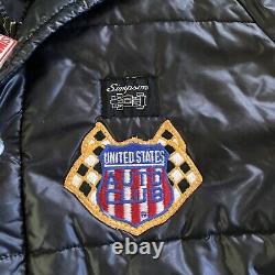 VTG Simpson Mens Puffer Drag Racing Hot Rod Jacket 80s Black Large Sprint Car