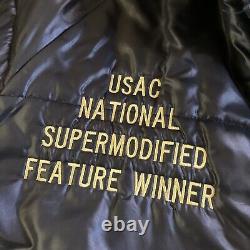 VTG Simpson Mens Puffer Drag Racing Hot Rod Jacket 80s Black Large Sprint Car