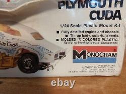 Vintage 1/24 1975 Monogram Plymouth Cuda GREAT WHITE'CUDA Funny Car Drag #2205