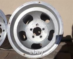 Vintage 15x10 Aluminum Slot Mag Wheels 5 on 4.75 Bolt Pattern GM Cars REAL DEAL