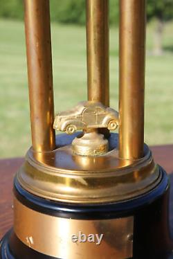 Vintage 1950's Car Club Hot Rod Racing Trophy brass plaque drag racing 26