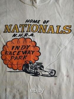 Vintage 1950s/60s NHRA Drag Racing Indy Raceway Park Nationals S/M Distressed
