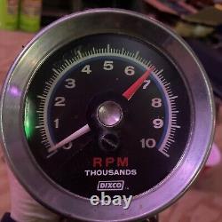 Vintage 1960s Dixco 3-3/8 10,000 RPM Tachometer with Cup Column Mount C82