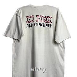 Vintage 1977 Ed Pink Racing Engines Drag Racing Shirt 70s