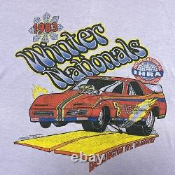 Vintage 80s IHRA T Shirt Large Drag Racing Pontiac Car 1983 Winter Nationals