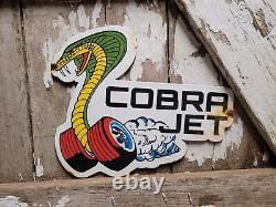 Vintage Mustang Porcelain Sign Cobra Jet Drag Racing Ford Car Dealer Sales Corp