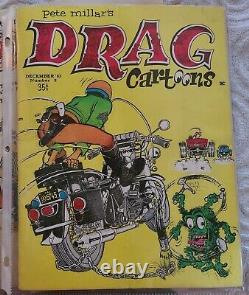 Vintage Orig #2 December 1963 & #5 July 1964 Pete Millar DRAG Car-Toons Magazine