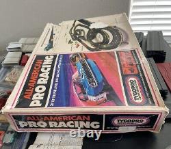 Vintage Tycopro All American Pro Racing Slot Car Racing Track W Drag Strip 5 Car