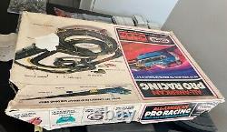 Vintage Tycopro All American Pro Racing Slot Car Racing Track W Drag Strip 5 Car