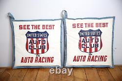 Vintage United States Auto Car Club Bleacher Seat Cushions Drag Racing Hot Rod