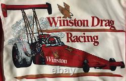 Vtg 80s Winston Drag Racing Jacket M USA NASCAR Car Cup Trucker Grunge Biker 90s