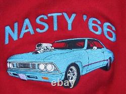 Vtg Empire RT RACING Muscle Car Embroidered Jacket Red Wool JIM XL Drag NASTY 66