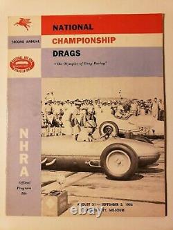 1956 Nhra Nationals Orig. Programme 2ème Finales Drag Racing Auto Hot Rods Funny Car