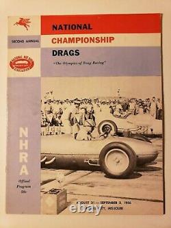 1956 Nhra Nationals Programme Original 2nde Finales Courses de Drag Auto Hot Rods Funny Car