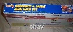 1993 Vintage Hot Wheels Mongoose & Snake Drag Race Set Neuf