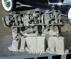 425 401 Buick Nailhead Tripower Reconstruit Rochester 2 Jet Carbs Hot Rod 3x2 Gasser