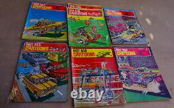 7 Anciennes Dessins Animés À Tige Chaude Auto-toons Drag Racing Magazine Lot 1967 & 1968 Rare