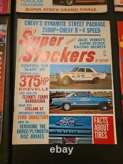 7 Vtg Super Stockers In Action Magazine Lot Janvier 1964 65 66 67 Drag Racing
