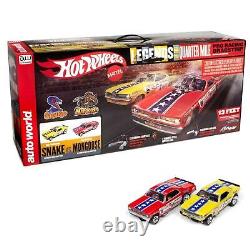 AUTOWORLD13' Ensemble de Course de Drag Slot Car HO Snake vs Mongoose RDZSRS330