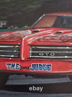 Arnie Le Fermier Beswick 1969 GTO Super Judge Art de Course Drag Original par Frederick