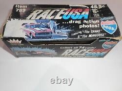 Boîte d'affichage de pack de cartes de voitures de dragster de course Ahra USA 1972 Fleer