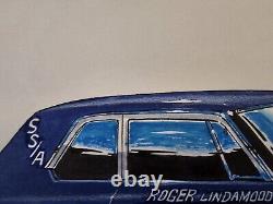 COLOR ME GONE 1964 Dodge 330 Drag Car Dessin d'art original Course de dragsters Frederick