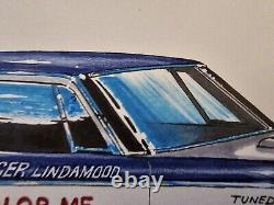 COLOR ME GONE 1964 Dodge 330 Drag Car Dessin d'art original Drag Racing Frederick
