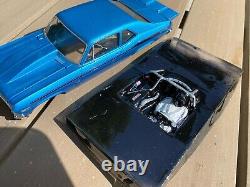Carrosseries dures de drag slot car, courses de dragsters, 1969 Chevy, Nova & Camaro, bleu métallique