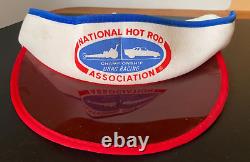 Casquette visière Vintage NHRA des années 1960-70 NOS NOUVEAU Original National Hot Rod Car Racing