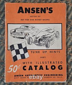 Catalogue de pièces automobiles 1951 vtg ANSEN Speed Shop Custom Hot Rod Drag Racing vieille voiture