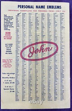 Catalogue de voitures Spot Enterprises de 1956 avec patch, autocollant, hot rod, course de dragsters, RARE