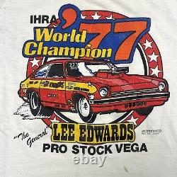 Chemise IHRA General Lee Edwards des années 70 avec motif de voiture de course Chevy Vega Pro Stock