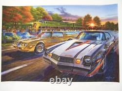 Course de dragsters entre une Chevrolet Camaro Z/28 de 1979 et une Pontiac Trans Am 350 455 de 1979 à Irvine.