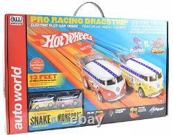 Course de voitures miniatures Auto World Snake vs Mongoose Hot Wheels Drag Race 13' HO Slot Car Set SRS340