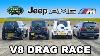 Defender V8 V Jeep 392 V Amg G63 V X7 M50 Drag Race