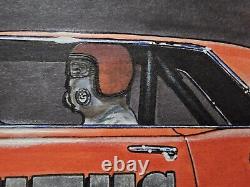 Dessin original de l'artiste Lew Arrington de la voiture de course Drag Car GTO BRUTUS de 1965