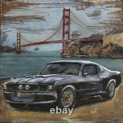 Drag Racing Paintings Original 3-d Artwork Metal On Metal Oli Painting Nr