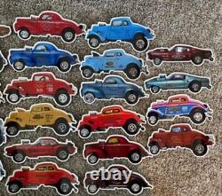 Ensemble de voitures anciennes Nhra Vintage 42 Top Fuel, Gassers, Fuel Altereds, Exhibition Stickers
