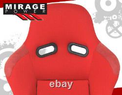 Full Bucket Automotive Car Racing Seats Jdm Track Style With Sliders Paire Rouge