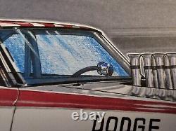 Hodges esquive les RAMCHARGERS 1965 AWB Dodge Art de drag racing original de Frederick