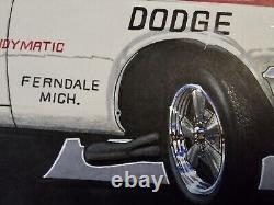Hodges esquive les RAMCHARGERS 1965 AWB Dodge Art de drag racing original de Frederick