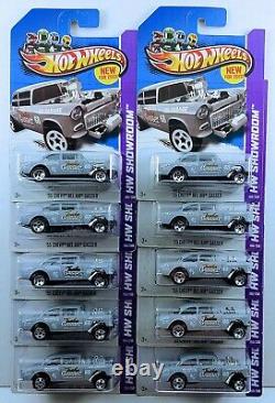 Hot Wheels 2013 Collector #190'55 Chevy Bel Air Gasser Primer Gray Lot De 10