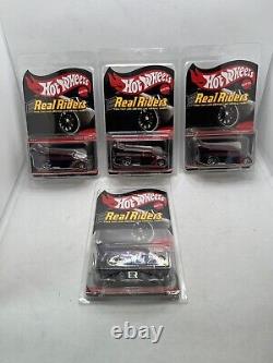 Hot Wheels Drag Dairy Redline Club RLC Real Riders Series 14 #/6000 Lot de 4