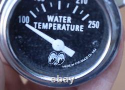Jauge de température de l'eau de la lune vintage 250 pour tableau de bord de voiture de course à grande vitesse.