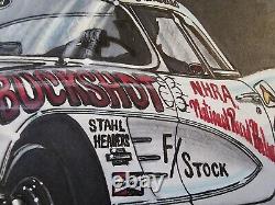 La voiture de course Larry Lombardo's Buckshot 1961 Corvette, un dessin d'art original