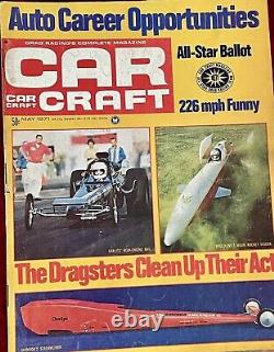 Lot de 37 numéros du magazine Vintage Car Craft Drag Racing des années 1970 Belle